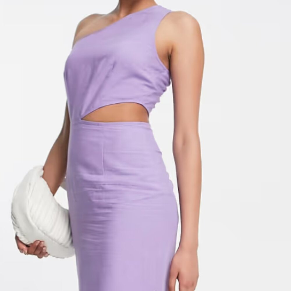 & Other Stories Purple One Shoulder Bodycon Dress
